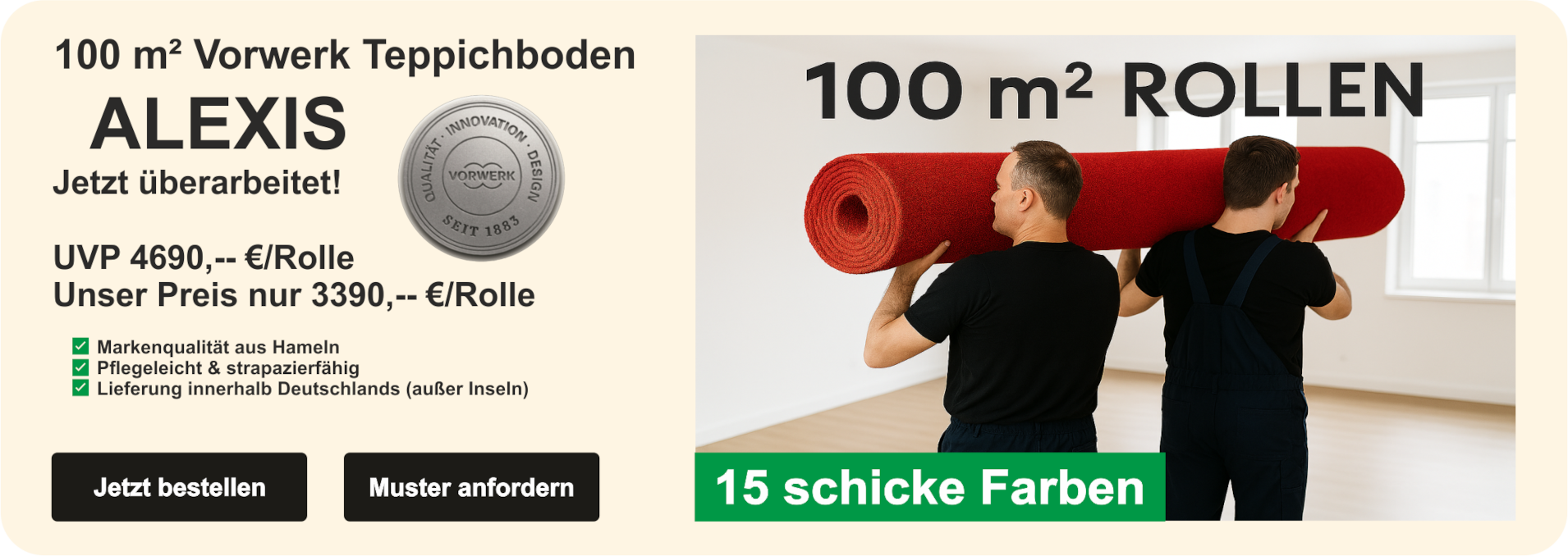 Vorwerk Alexis - 100 m² Großrollen